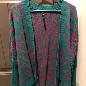 Patterned cardigan sweater
